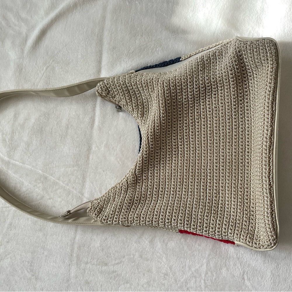 Vintage Color Block Woven Shoulder Bag Purse - Picture 6 of 10